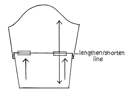 black and white illustration of fabric folded over and taped